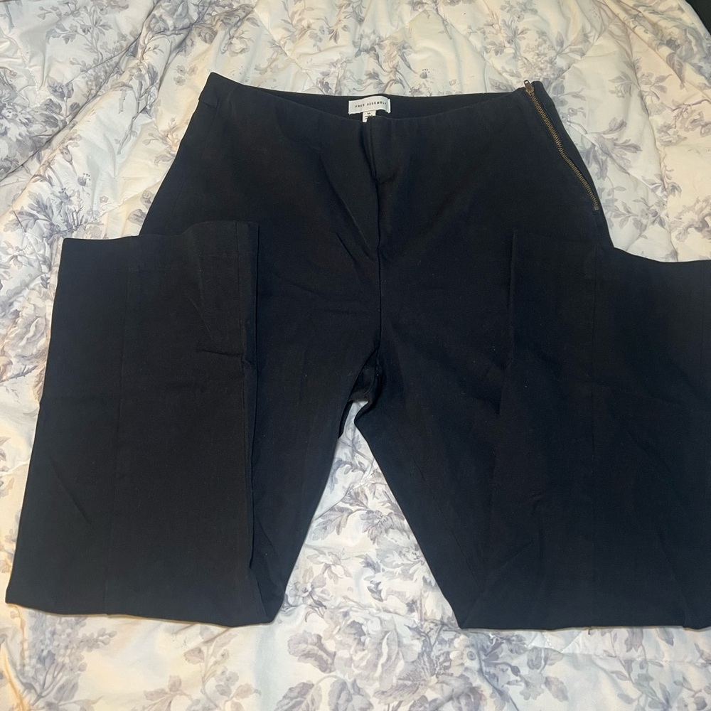 Free Assembly Flare Pant with Gold Side Zipper